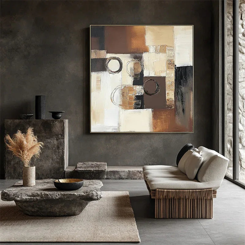 Echoes of Geometry – Geometric Splicing Abstract Texture Wall Art - artextured