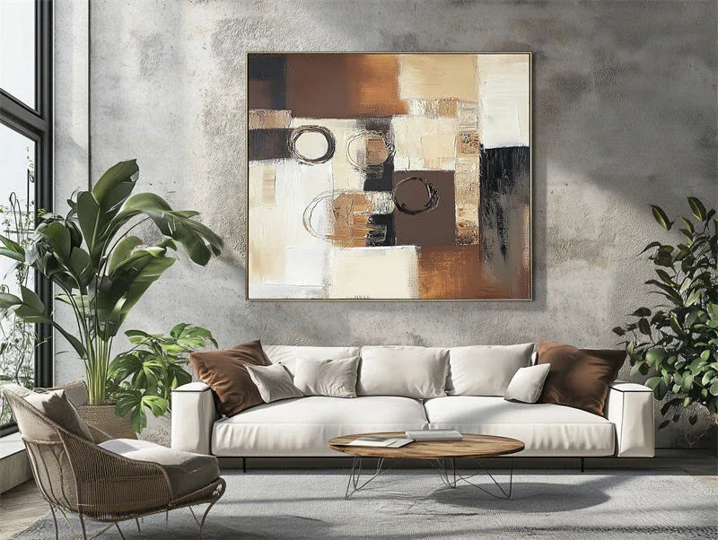 Echoes of Geometry – Geometric Splicing Abstract Texture Wall Art - artextured