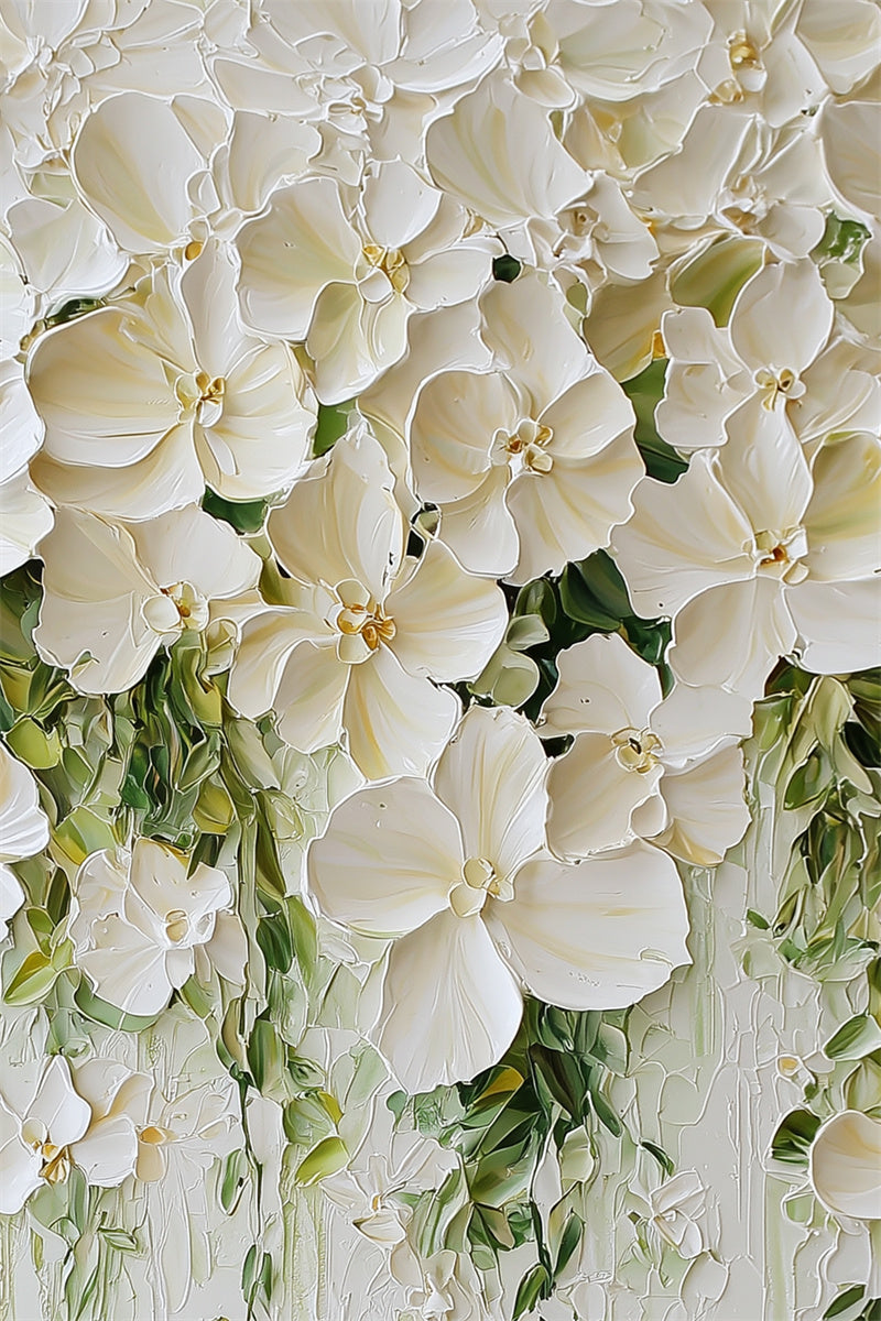 Blooming Grace-Minimally Three-Dimensional Hanging White Flower Cluster Texture Wall Art