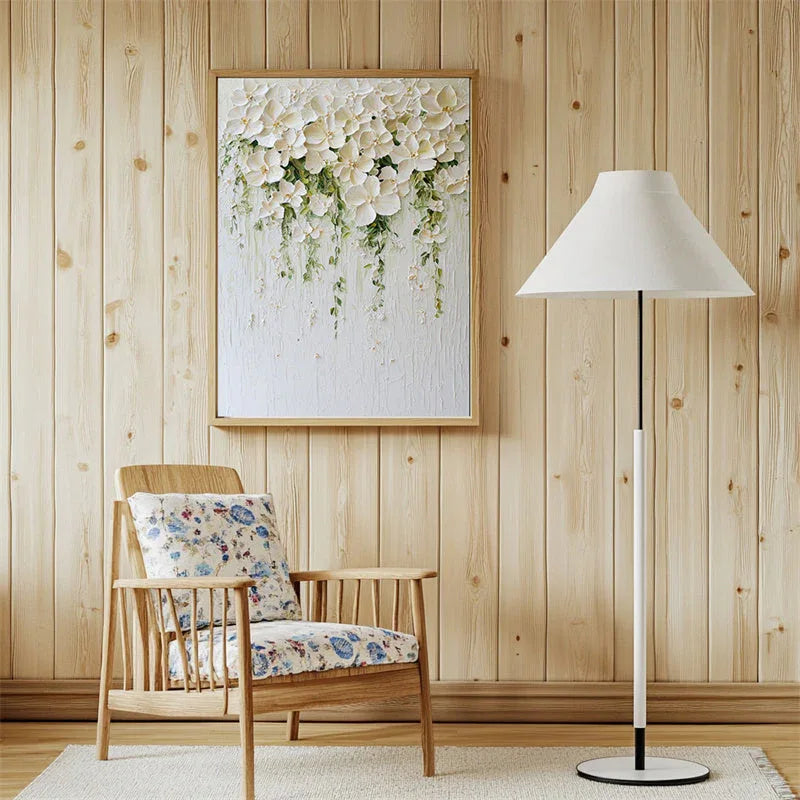 Blooming Grace-Minimally Three-Dimensional Hanging White Flower Cluster Texture Wall Art - artextured