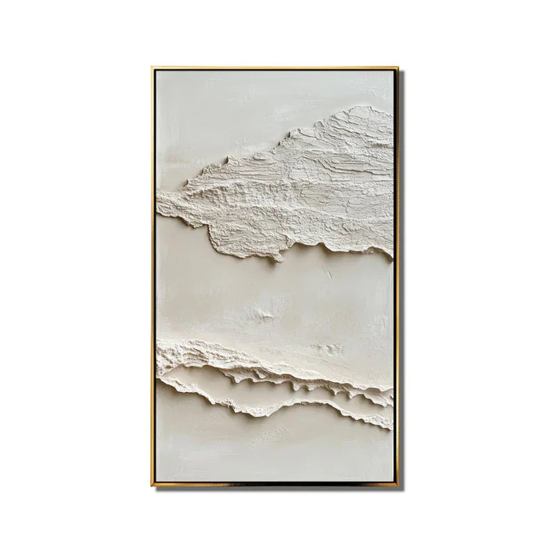 Serene Layers Diptych Art-Vertical Double Layered Three-Dimensional Folded Sand Texture Oil Painting Wall Art - artextured