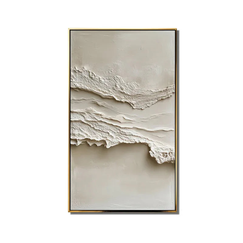 Serene Layers Diptych Art-Vertical Double Layered Three-Dimensional Folded Sand Texture Oil Painting Wall Art - artextured
