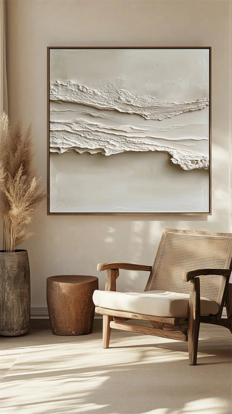 Layered Tranquility Diptych-Modern Minimalist Double Layered Texture Wall Art - artextured