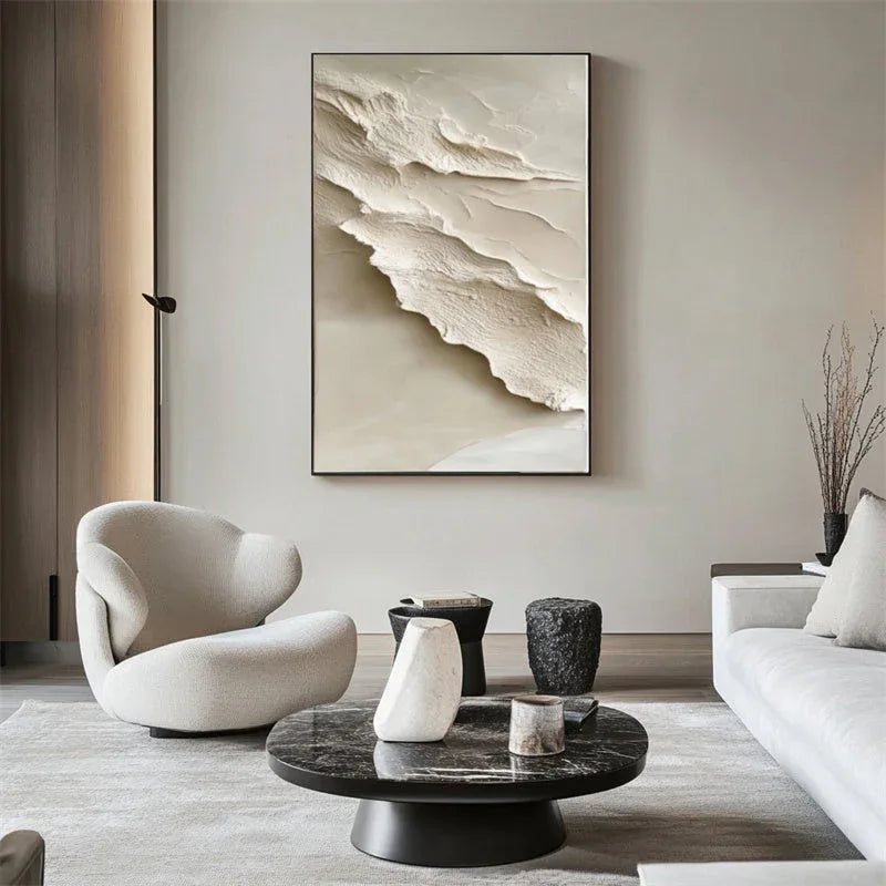 Serene Layers Diptych Canvas-Abstract Wall Art of Double Vertical Frame Earth Sand Dune Texture - artextured