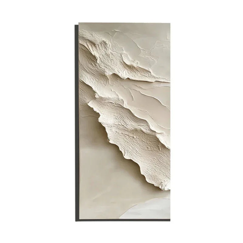 Serene Layers Diptych Canvas-Abstract Wall Art of Double Vertical Frame Earth Sand Dune Texture - artextured