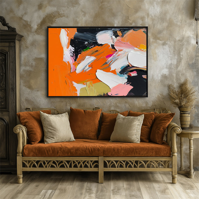 Abstract Bold Color Oil Painting – Modern Vibrant Textured Canvas Art