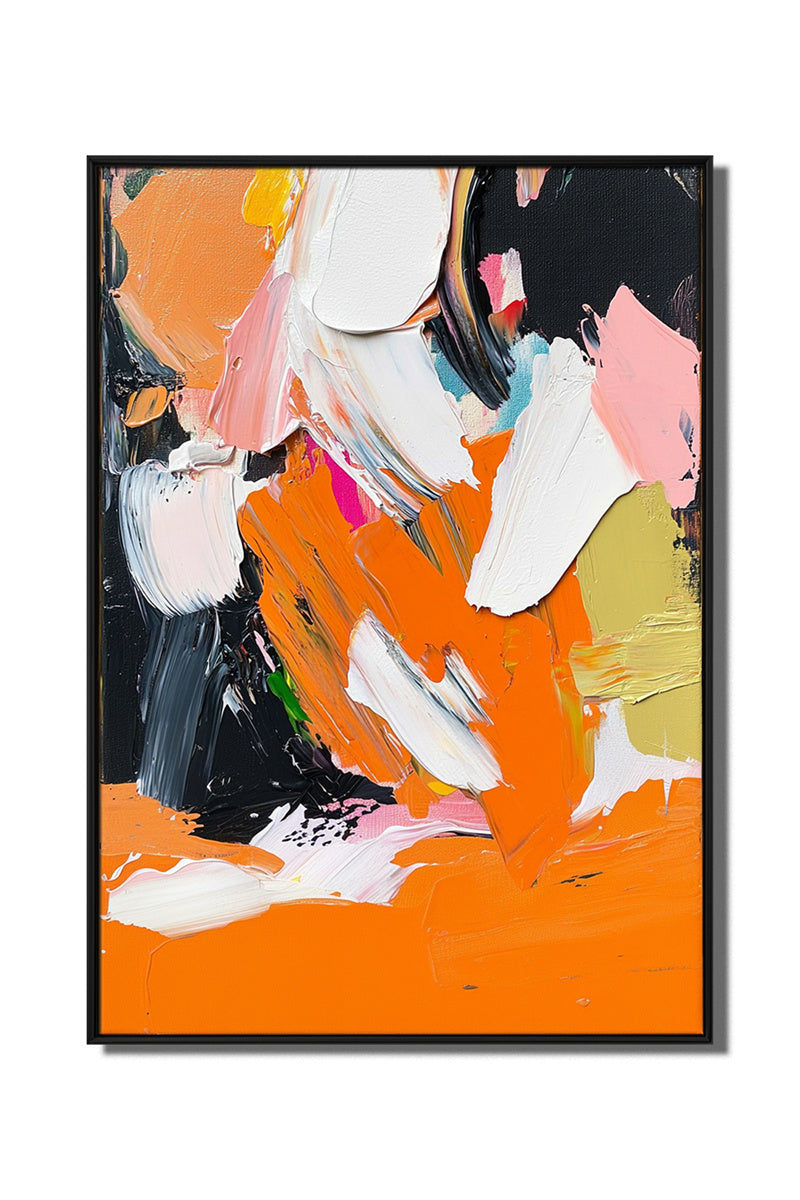 Abstract Bold Color Oil Painting – Modern Vibrant Textured Canvas Art