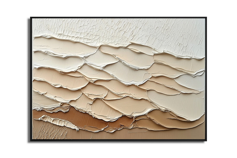 Layered Sand Dunes Textured Abstract Canvas - Modern Minimalist Art