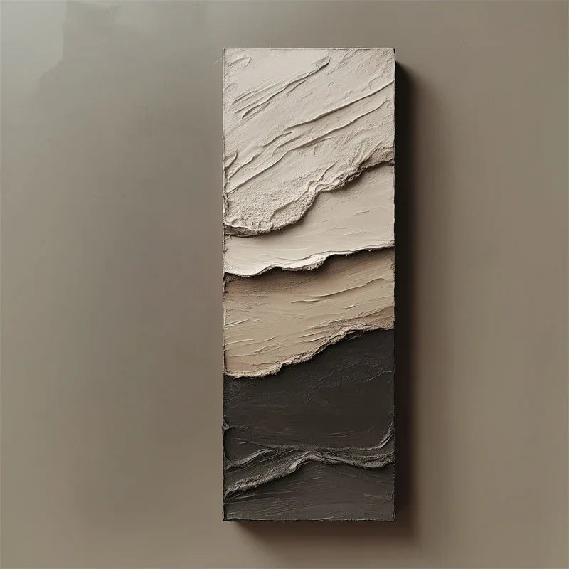 Textured Earth Tones Canvas-Handmade Thick Coating Landscape Texture Oil Painting Wall Art for Modern Interior Decoration - artextured
