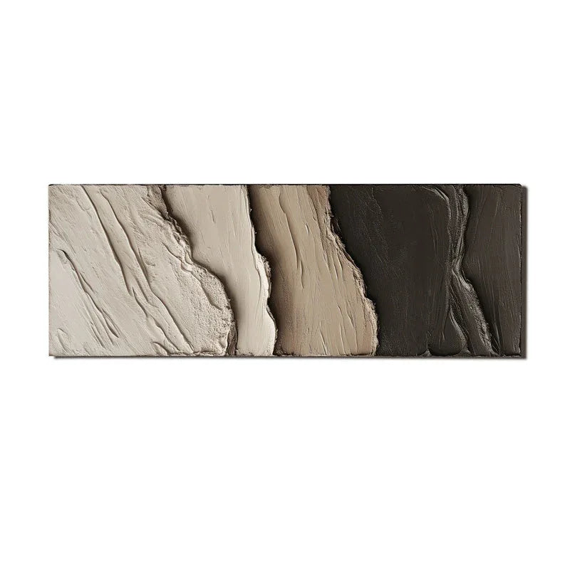 Textured Earth Tones Canvas-Handmade Thick Coating Landscape Texture Oil Painting Wall Art for Modern Interior Decoration - artextured