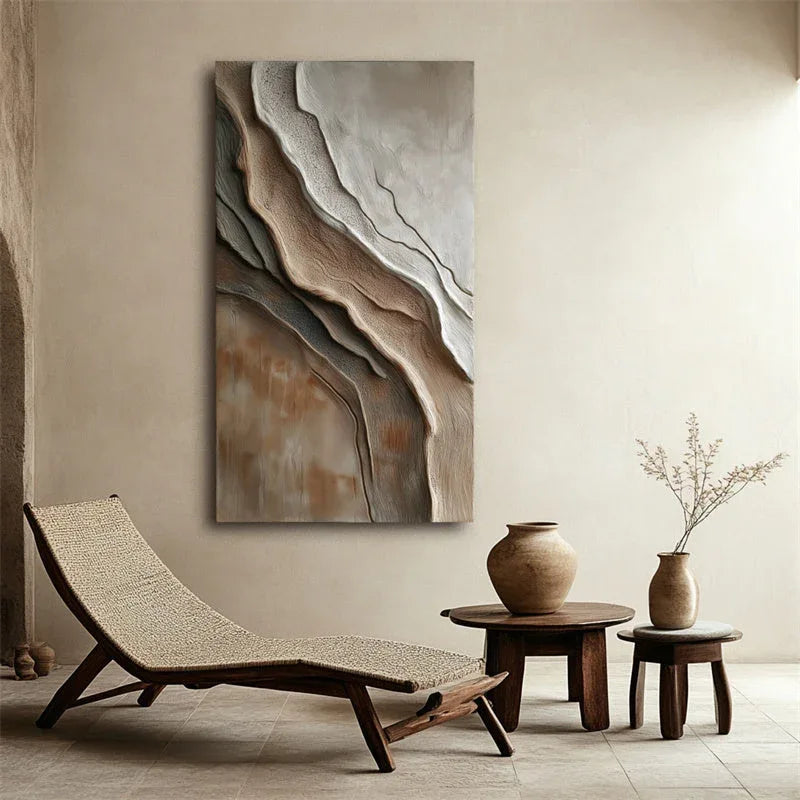 Earth Layers-Wabi Sabi Style Flowing Rock Texture Wall Art - artextured