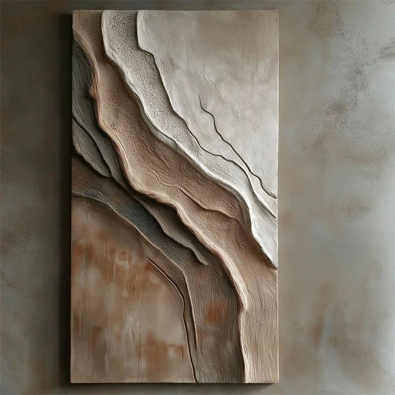 Earth Layers-Wabi Sabi Style Flowing Rock Texture Wall Art - artextured