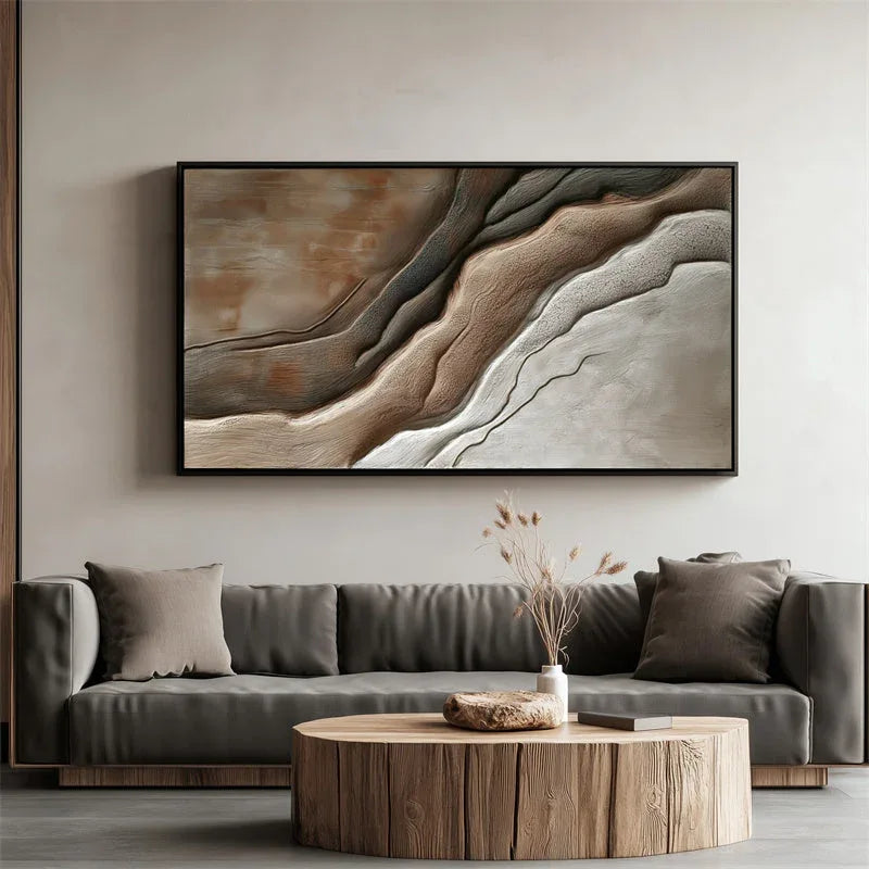 Earth Layers-Wabi Sabi Style Flowing Rock Texture Wall Art - artextured