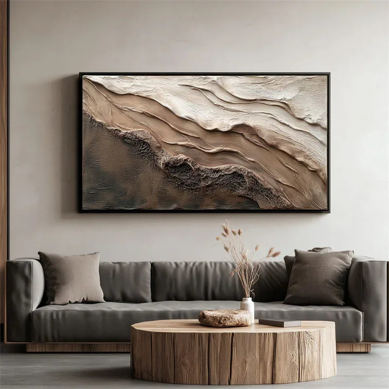 Earth's Harmony-Hand Drawn Abstract Earth Texture Layered Wall Art - artextured