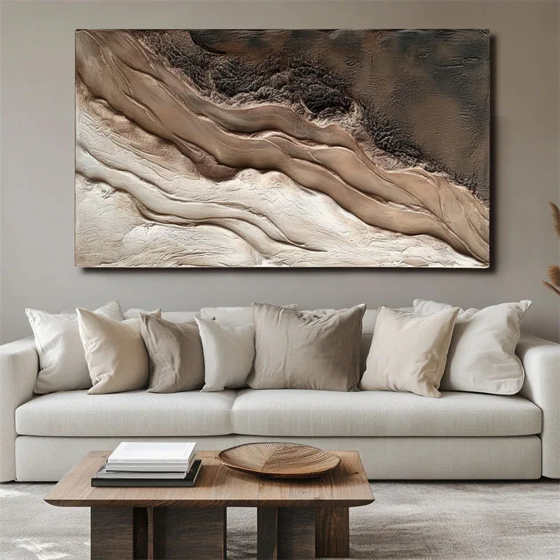 Earth's Harmony-Hand Drawn Abstract Earth Texture Layered Wall Art - artextured