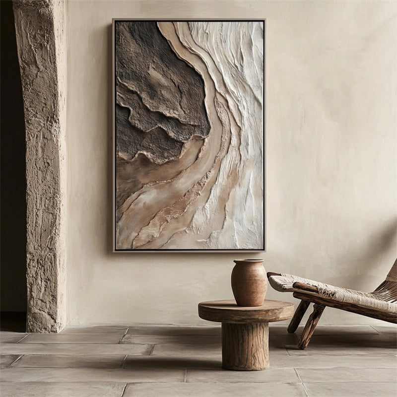 Earth Flow-Earthy Textured Abstract Wall Art for Modern Home Decor