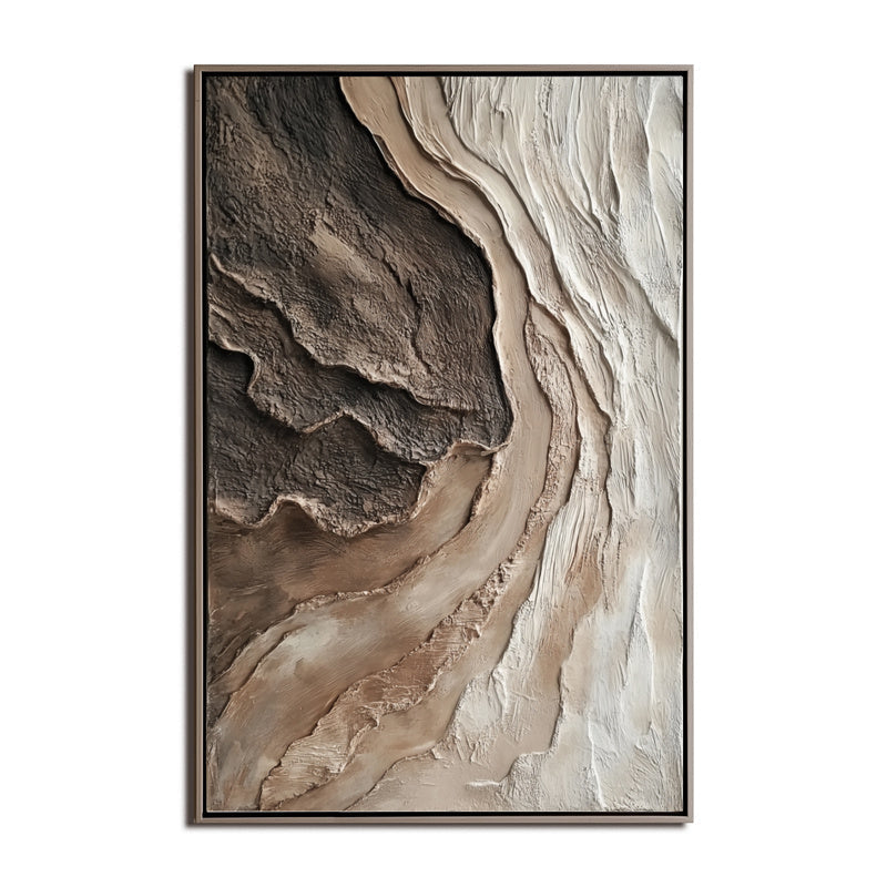 Earth Flow-Earthy Textured Abstract Wall Art for Modern Home Decor