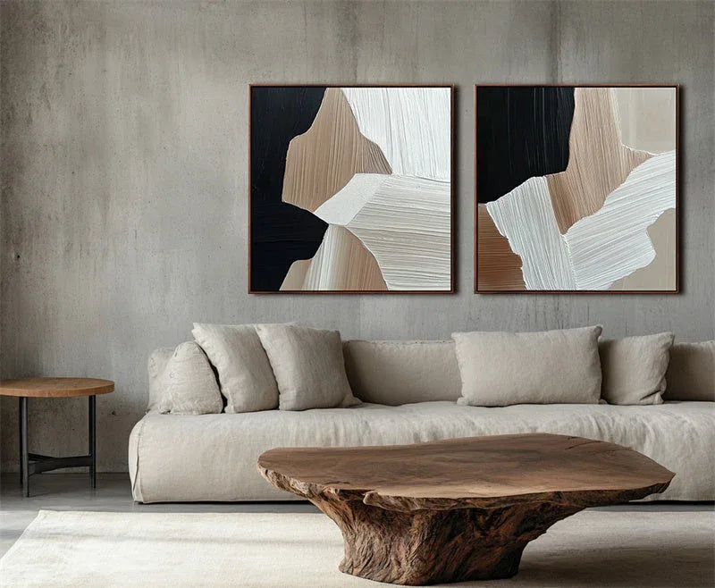 Textured Flow –The Art of Line Texture Wall between Modern Minimalist Color Blocks - artextured