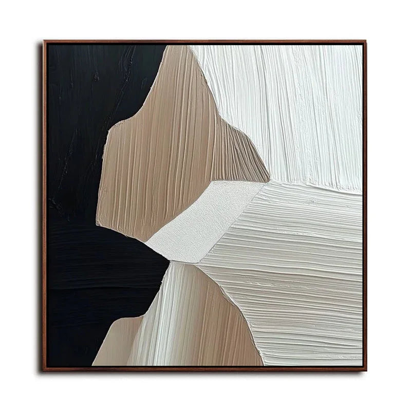 Contours of Serenity-Modern Minimalist Neutral Geometric Abstract Oil Painting Wall Art - artextured