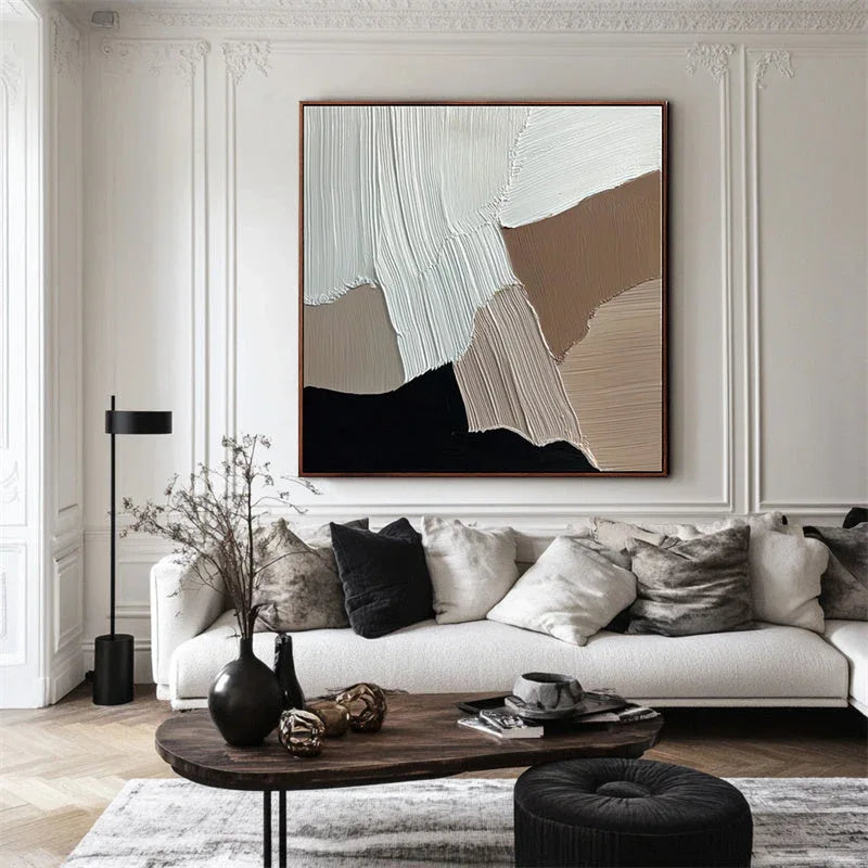 Abstract Harmony-Abstract Block Splicing Texture Wall Art in Morandi Color System - artextured