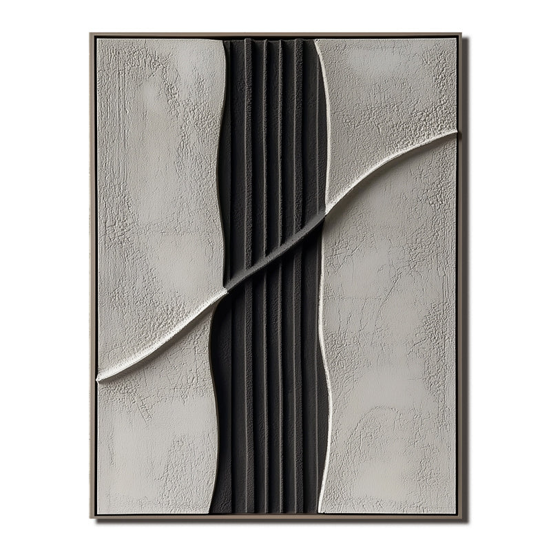 Minimalist Abstract Textured Wall Art - Modern Neutral Vertical Canvas
