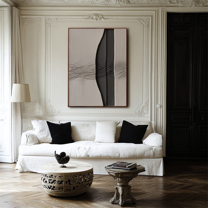 Ethereal Rift Textured Canvas-Abstract Oil Painting Wall Art With Layered Curves and Broken Textures