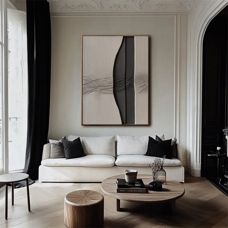 Ethereal Rift Textured Canvas-Abstract Oil Painting Wall Art With Layered Curves and Broken Textures