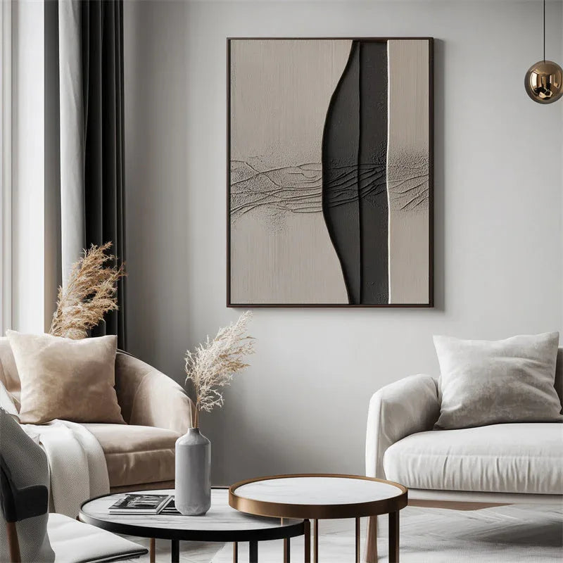 Ethereal Rift Textured Canvas-Abstract Oil Painting Wall Art With Layered Curves and Broken Textures - artextured