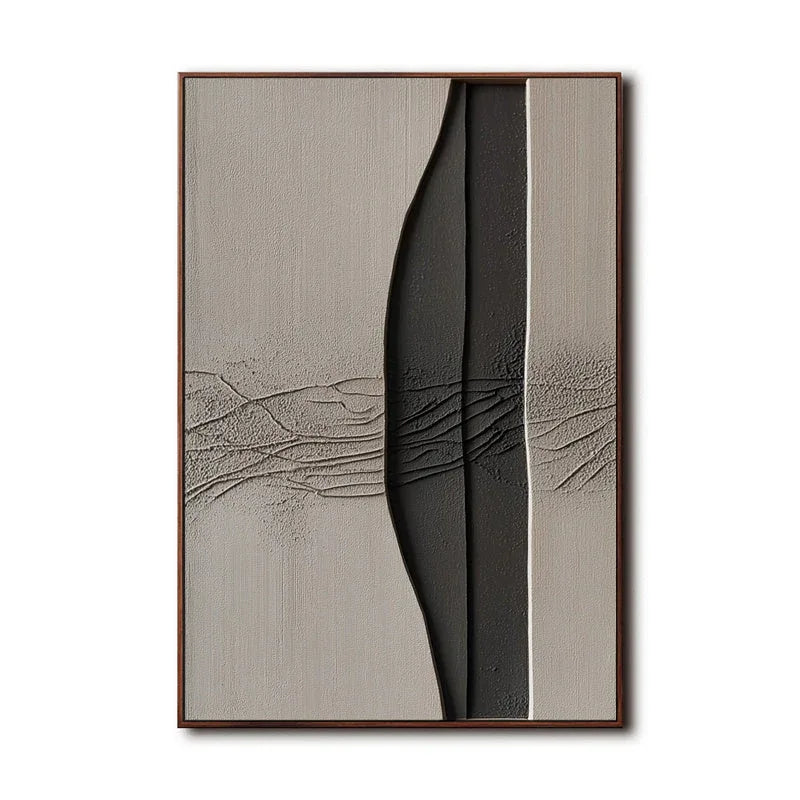 Ethereal Rift Textured Canvas-Abstract Oil Painting Wall Art With Layered Curves and Broken Textures - artextured