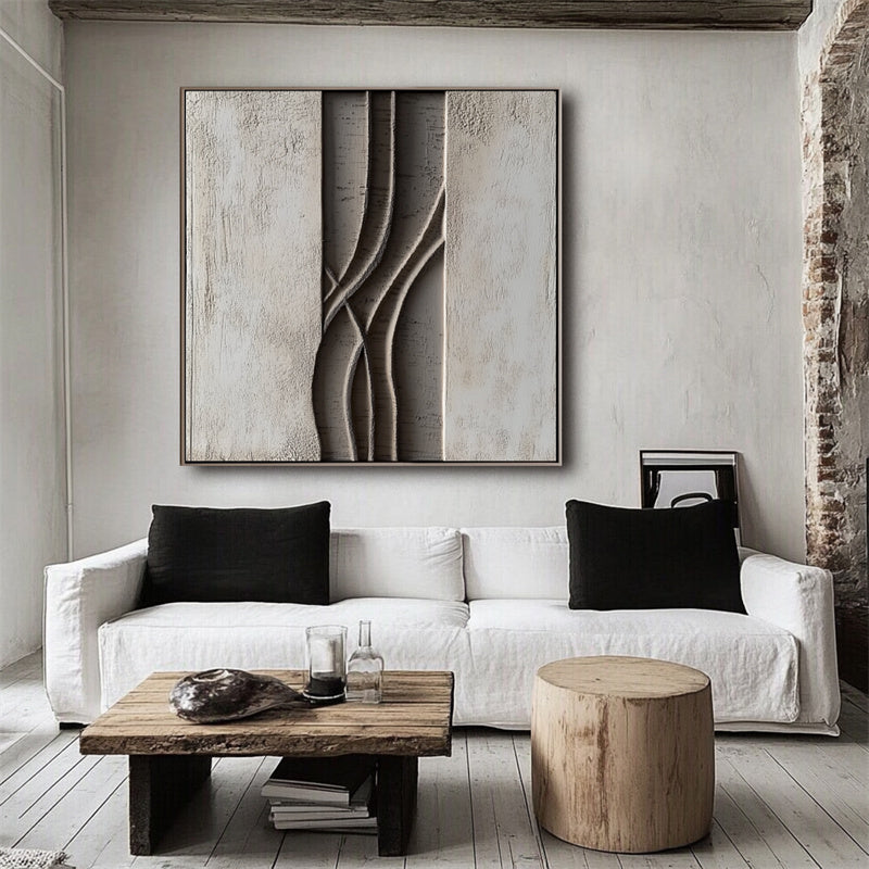 Timeless Layers Wall Art-Minimalist Light Tone Three-Dimensional Curve Abstract Wall Art
