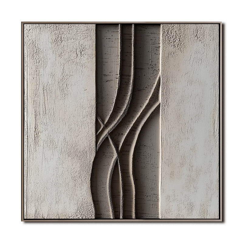 Timeless Layers Wall Art-Minimalist Light Tone Three-Dimensional Curve Abstract Wall Art