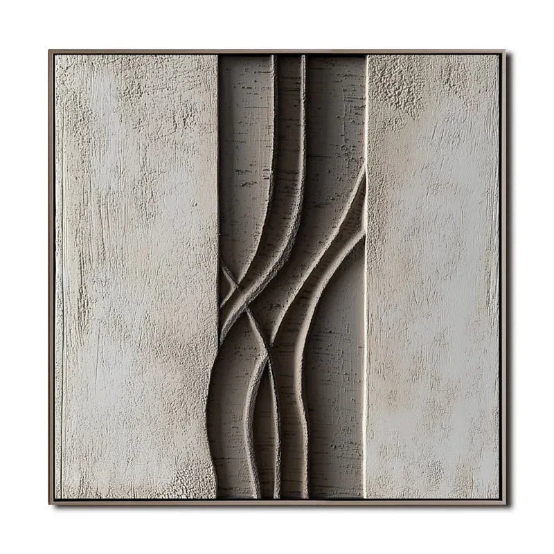 Timeless Layers Wall Art-Minimalist Light Tone Three-Dimensional Curve Abstract Wall Art - artextured
