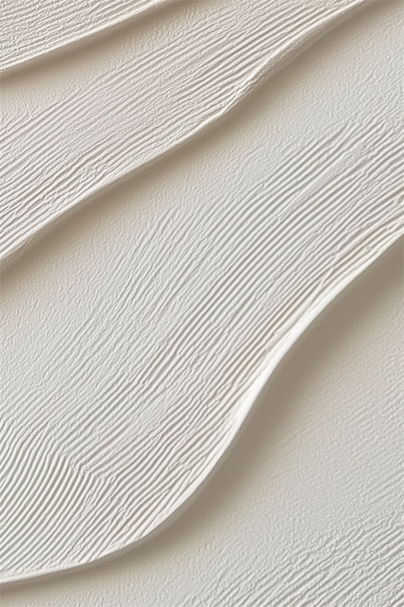 3D White Textured Wall Art – Minimalist Abstract Wave Canvas Decor