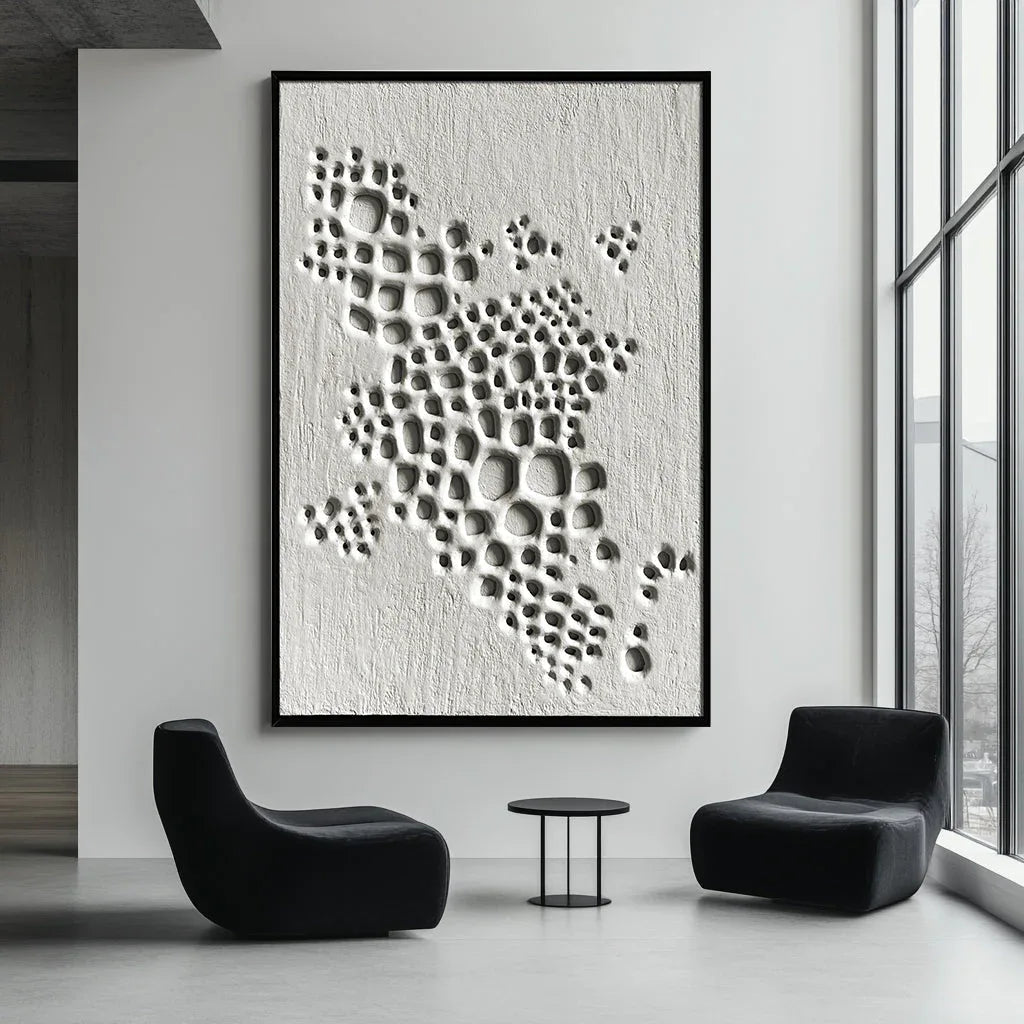 Textured Landscape-Modern Minimalist Shallow Tone Three-Dimensional Honeycomb Texture Wall Art - artextured