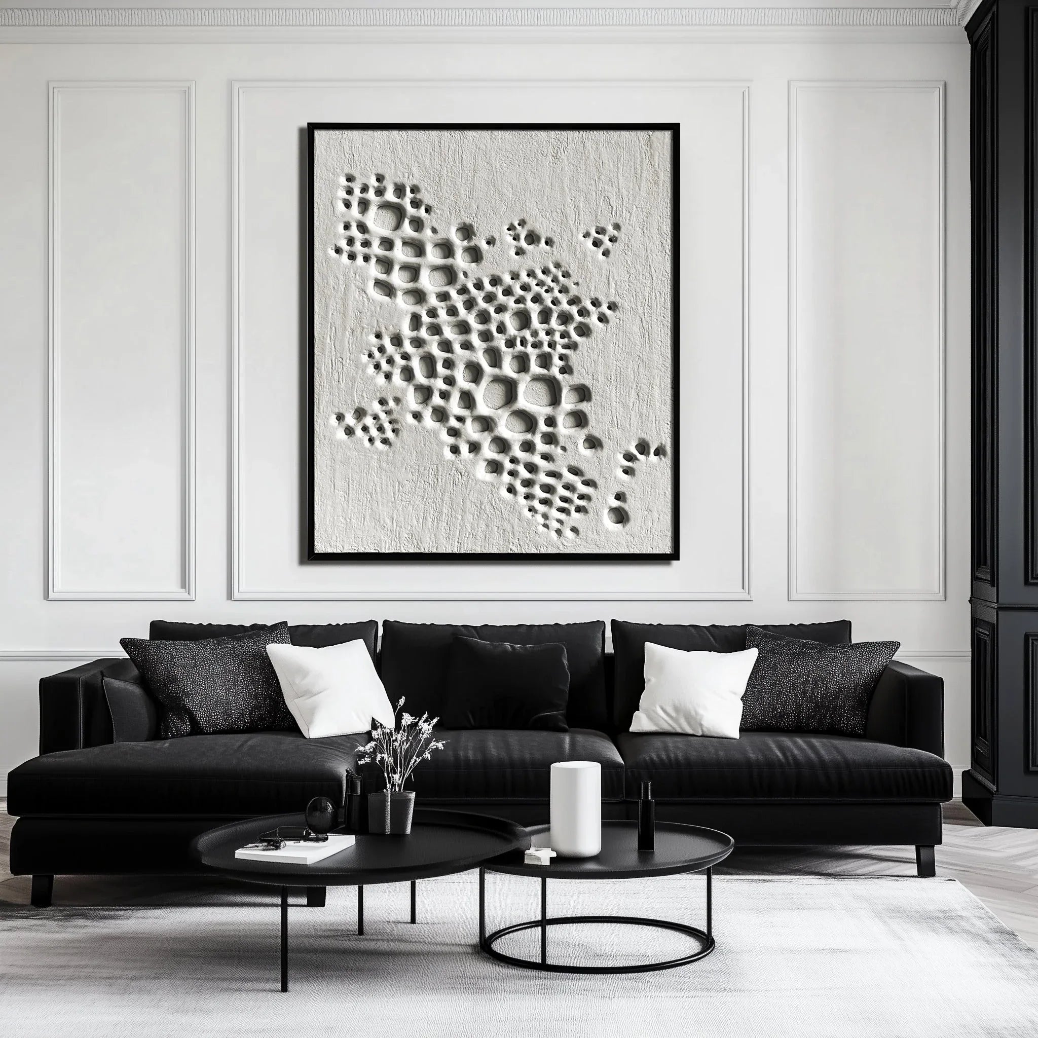 Textured Landscape-Modern Minimalist Shallow Tone Three-Dimensional Honeycomb Texture Wall Art - artextured