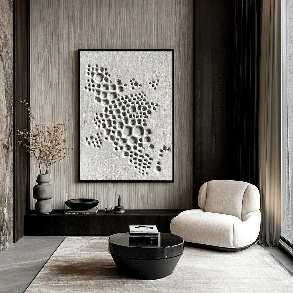 Textured Landscape-Modern Minimalist Shallow Tone Three-Dimensional Honeycomb Texture Wall Art - artextured