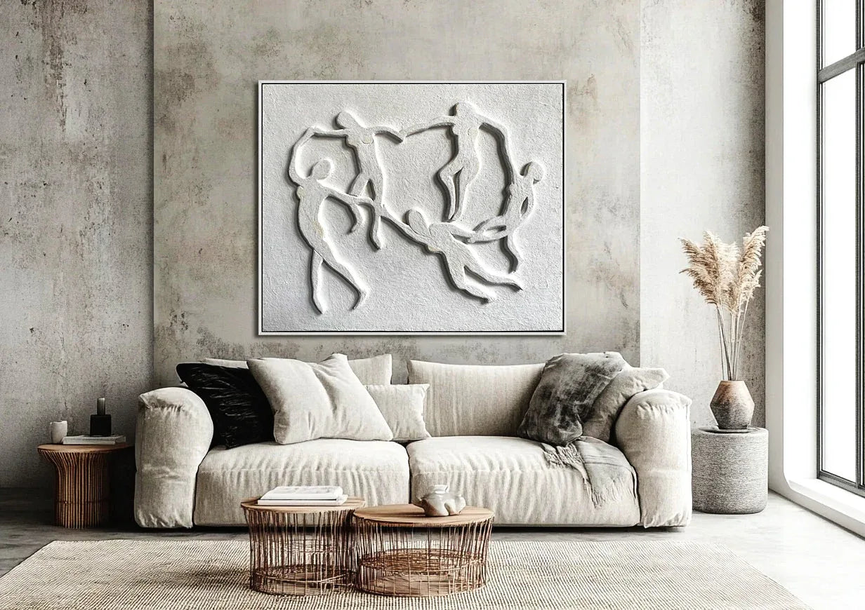 Veiled Essence-Hand Drawn Three-Dimensional Human Body Connection Ring Abstract Wall Art - artextured