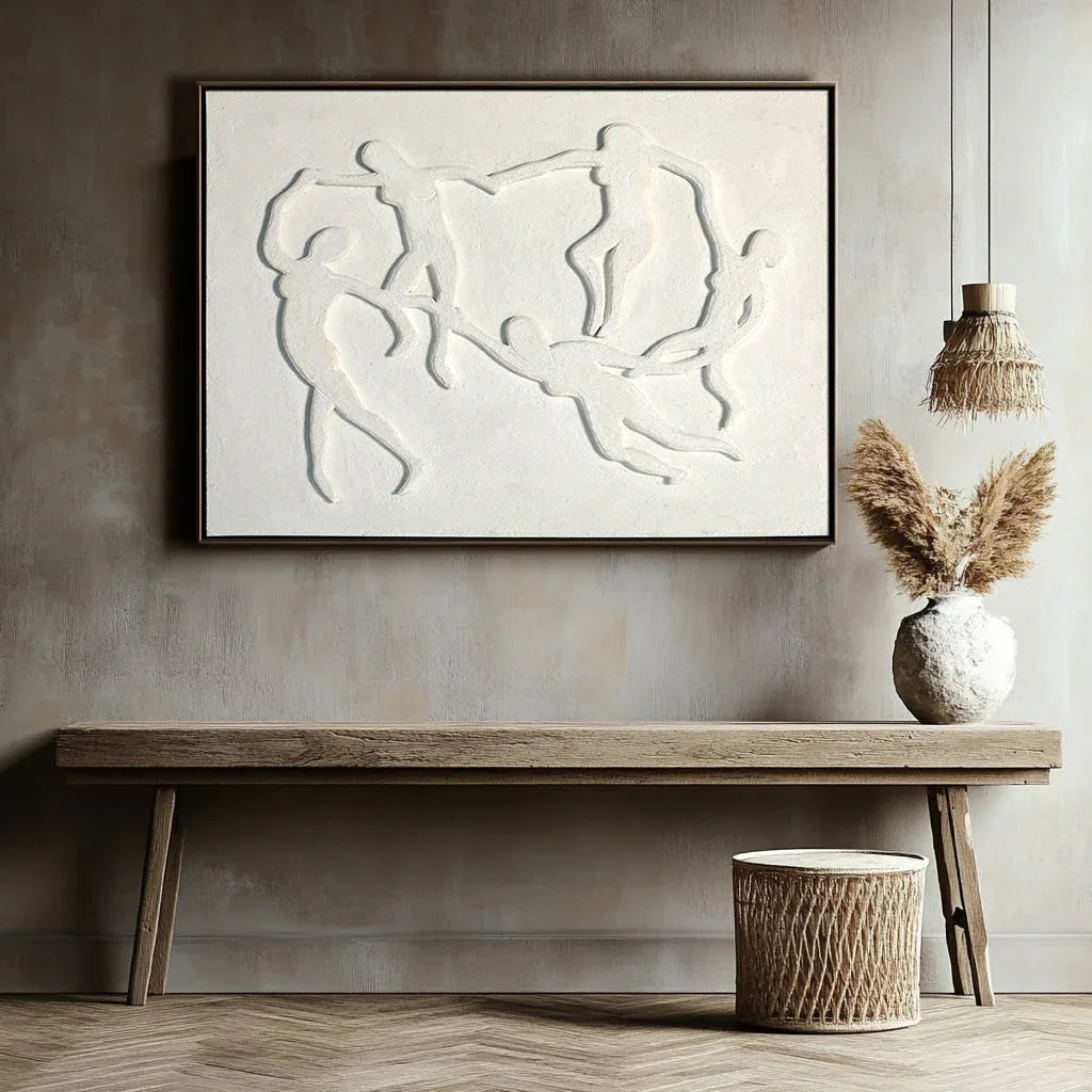 Veiled Essence-Hand Drawn Three-Dimensional Human Body Connection Ring Abstract Wall Art - artextured