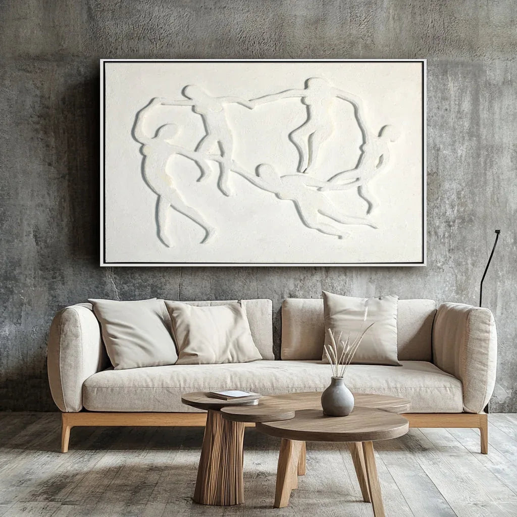 Veiled Essence-Hand Drawn Three-Dimensional Human Body Connection Ring Abstract Wall Art - artextured