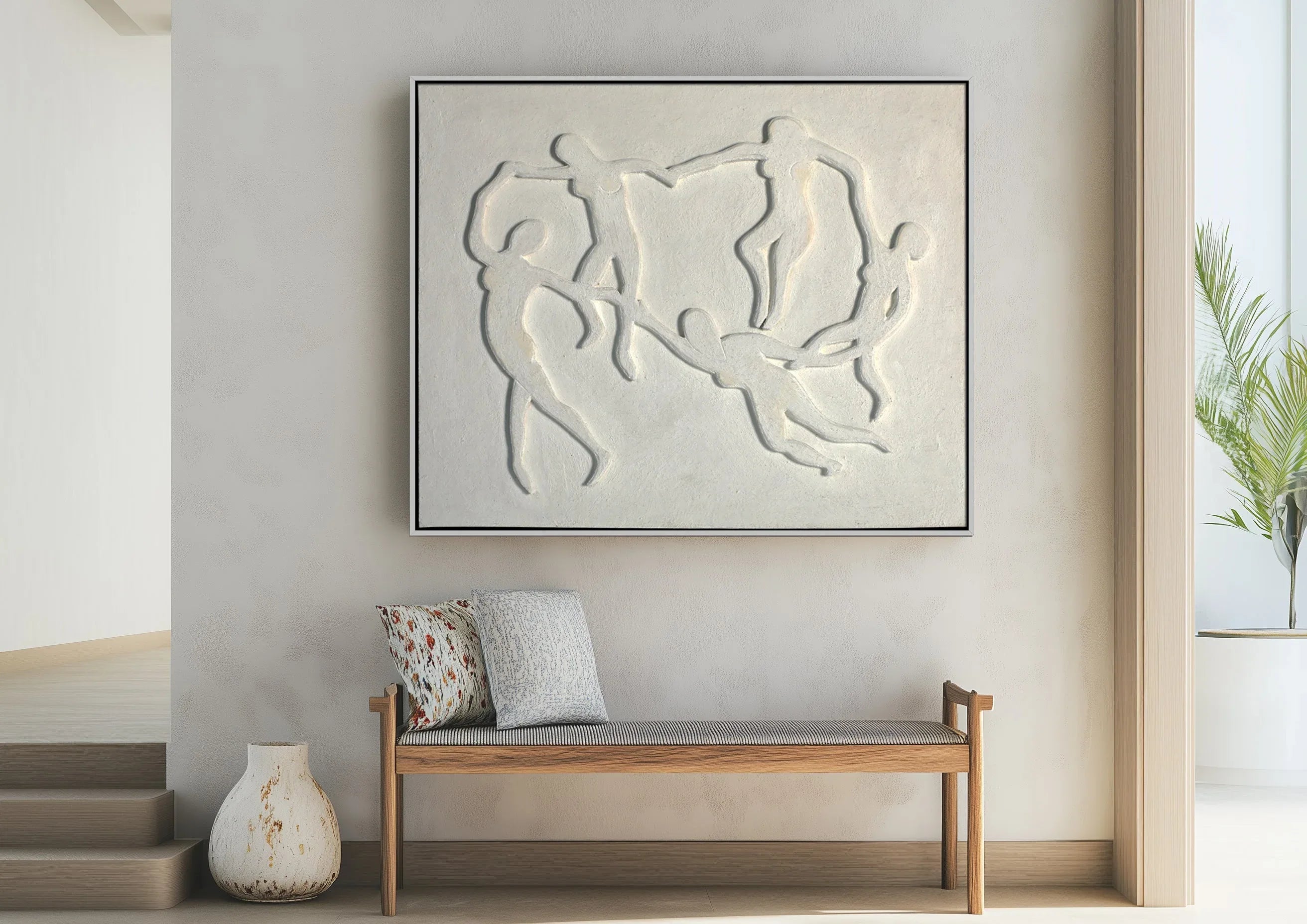 Veiled Essence-Hand Drawn Three-Dimensional Human Body Connection Ring Abstract Wall Art - artextured