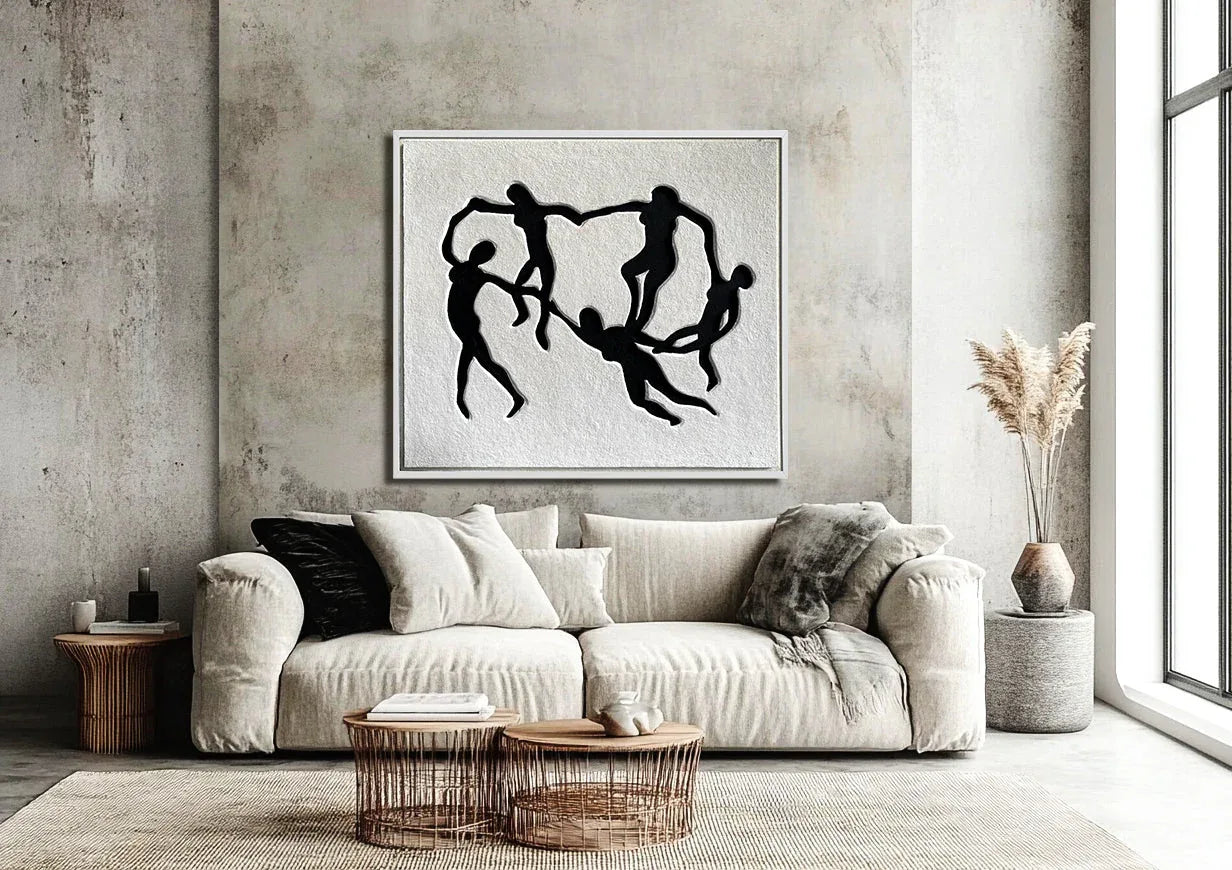Circle of Harmony Wall Art-Modern Minimalist Style Three-Dimensional Collective Dance Abstract Oil Painting Wall Art - artextured