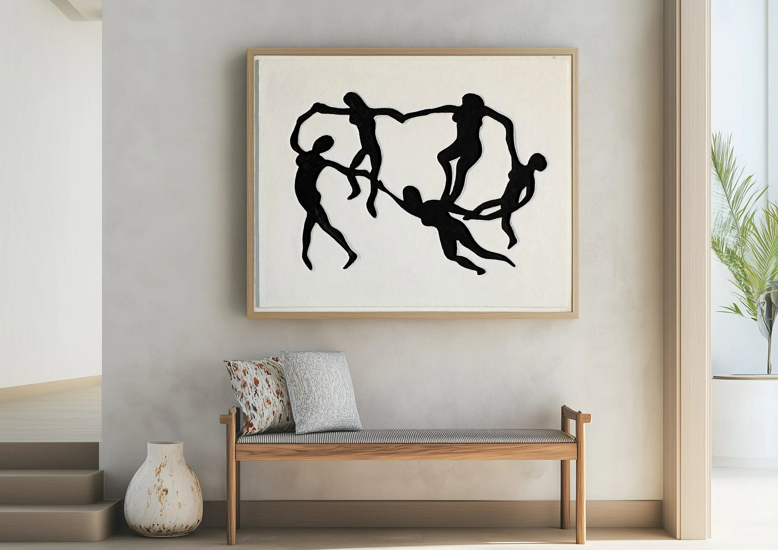 Circle of Harmony Wall Art-Modern Minimalist Style Three-Dimensional Collective Dance Abstract Oil Painting Wall Art - artextured