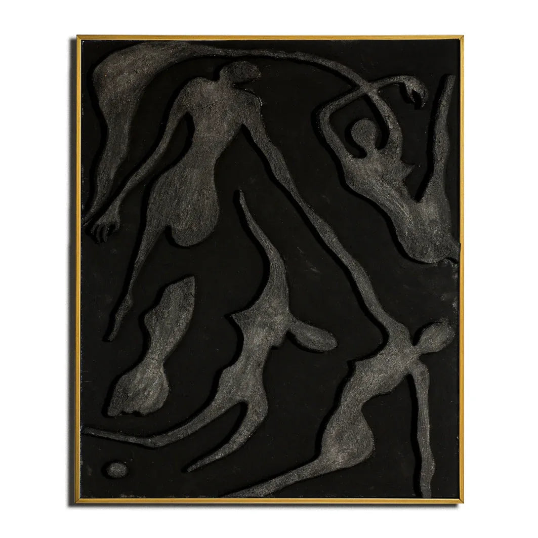 Ethereal Dancers Wall Art-Modern Minimalist Three Dimensional Human Dance Abstract Oil Painting Wall Art - artextured