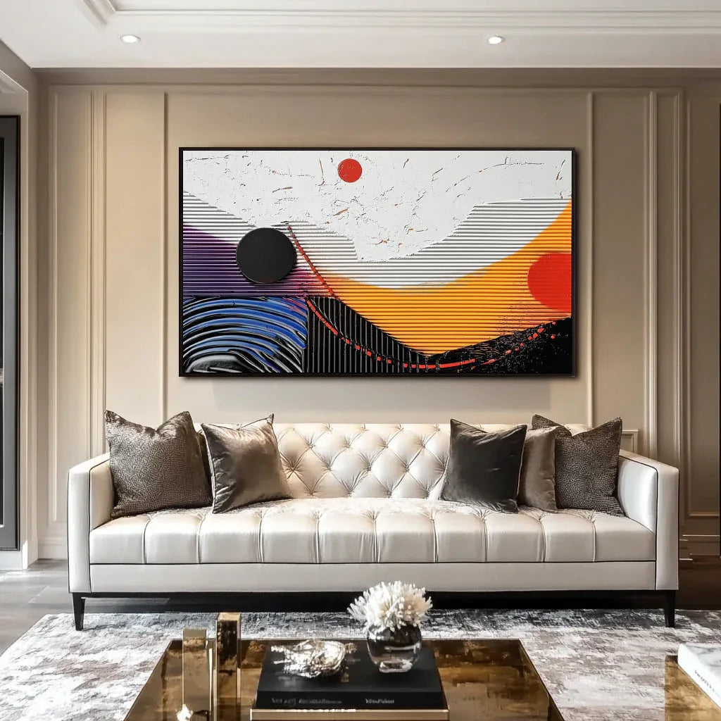 Orbiting Dreams-Abstract Wall Art With Hand Drawn Textures of Three-Dimensional Spheres - artextured