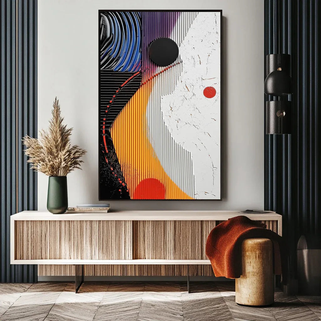 Orbiting Dreams-Abstract Wall Art With Hand Drawn Textures of Three-Dimensional Spheres - artextured