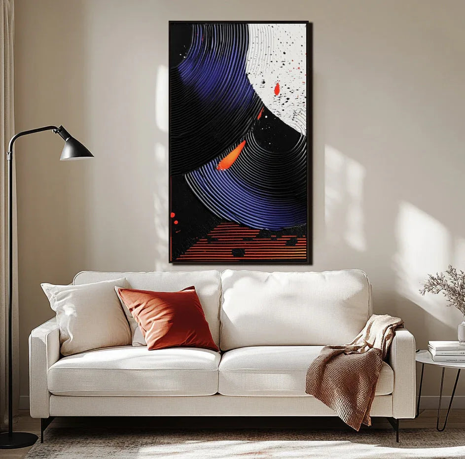 Dynamic Forms-Modern Abstract Wall Art of Geometric Spiral and Color Collision - artextured