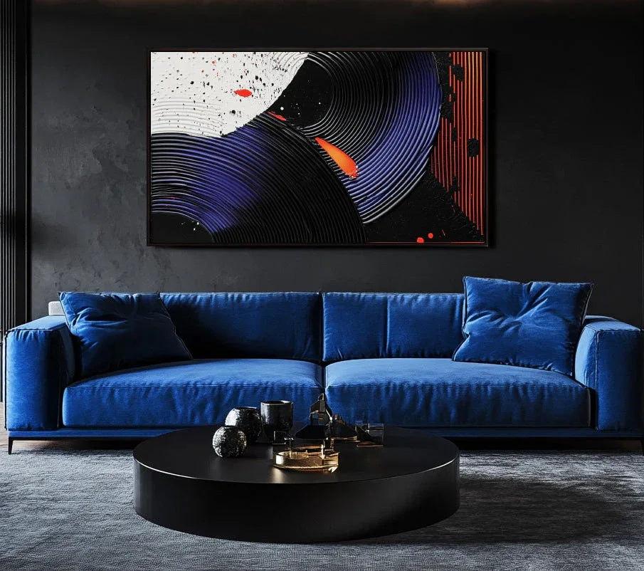 Dynamic Forms-Modern Abstract Wall Art of Geometric Spiral and Color Collision - artextured