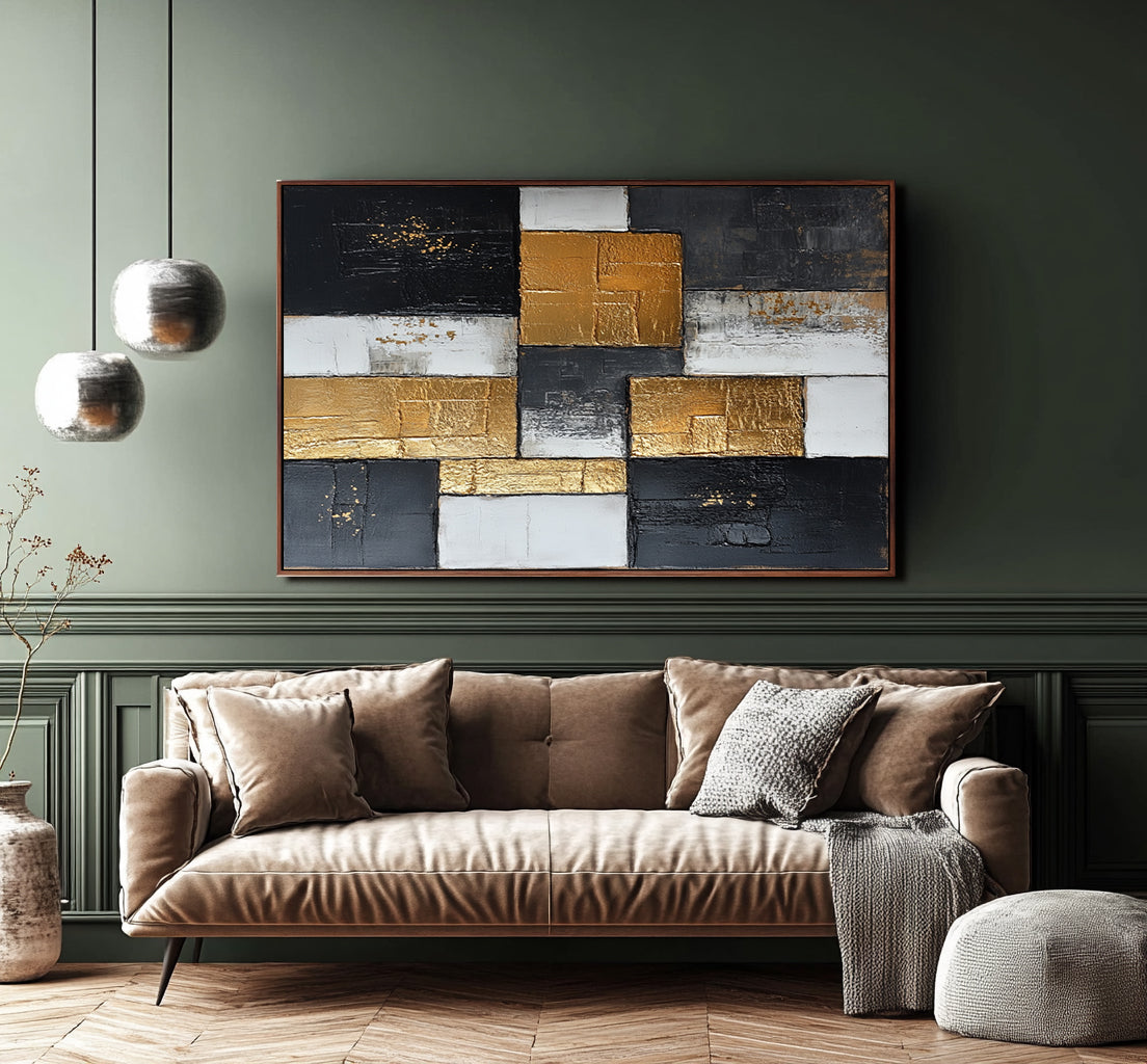 Golden Blocks: Abstract Art