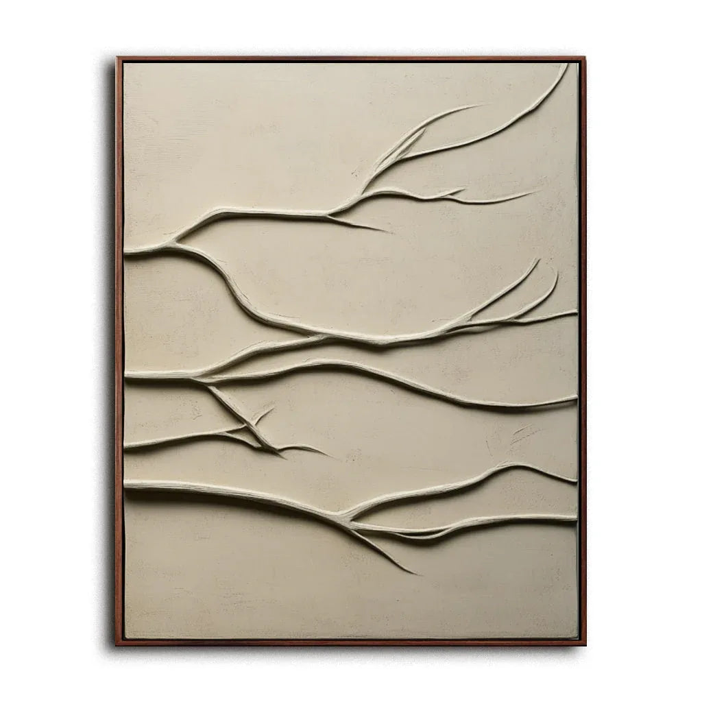 3D Branch Relief-Minimalist Tree Branch Wall Art - artextured