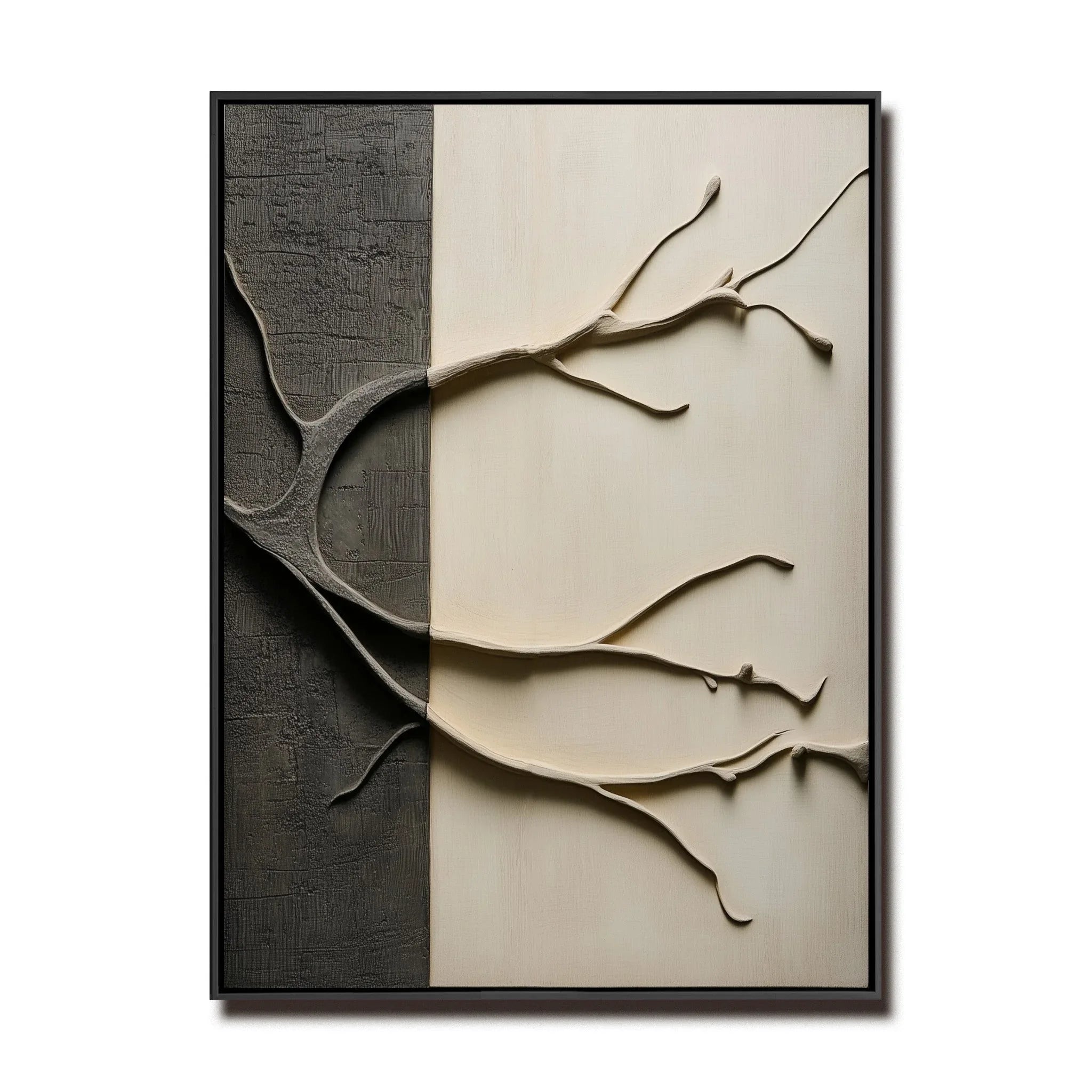 Abstract Tree Branch Wall Art-Vertical Three-Dimensional Tree Branch Texture Oil Painting Wall Art - artextured